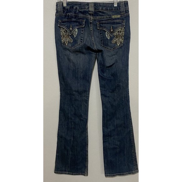 Miss Me JP4891 Women's Size 28 Embroidered Western Blue Jeans 28" x 33" - Picture 4 of 8